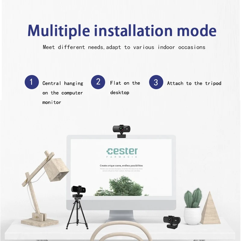 2K HD Mini Auto Focus Webcam Camera Mic For Computer Laptop Wide Angle Live Stream Web Shooting Youtube | Компьютеры и офис