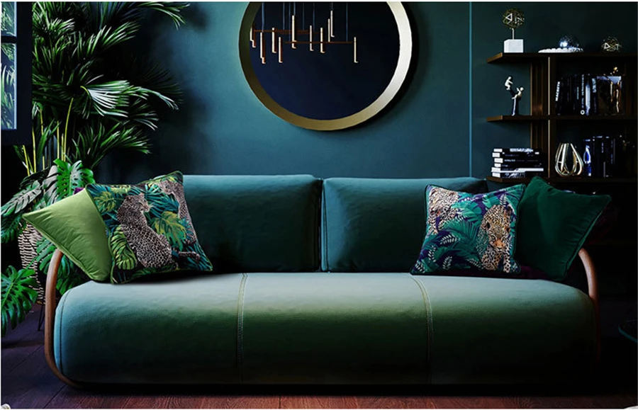 capa de almofada de verde floresta dupla almofadas decorativas para sofá