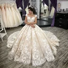 Роскошное дизайнерское бальное платье, свадебные платья принцессы, фатиновое платье цвета шампань цвета слоновой кости