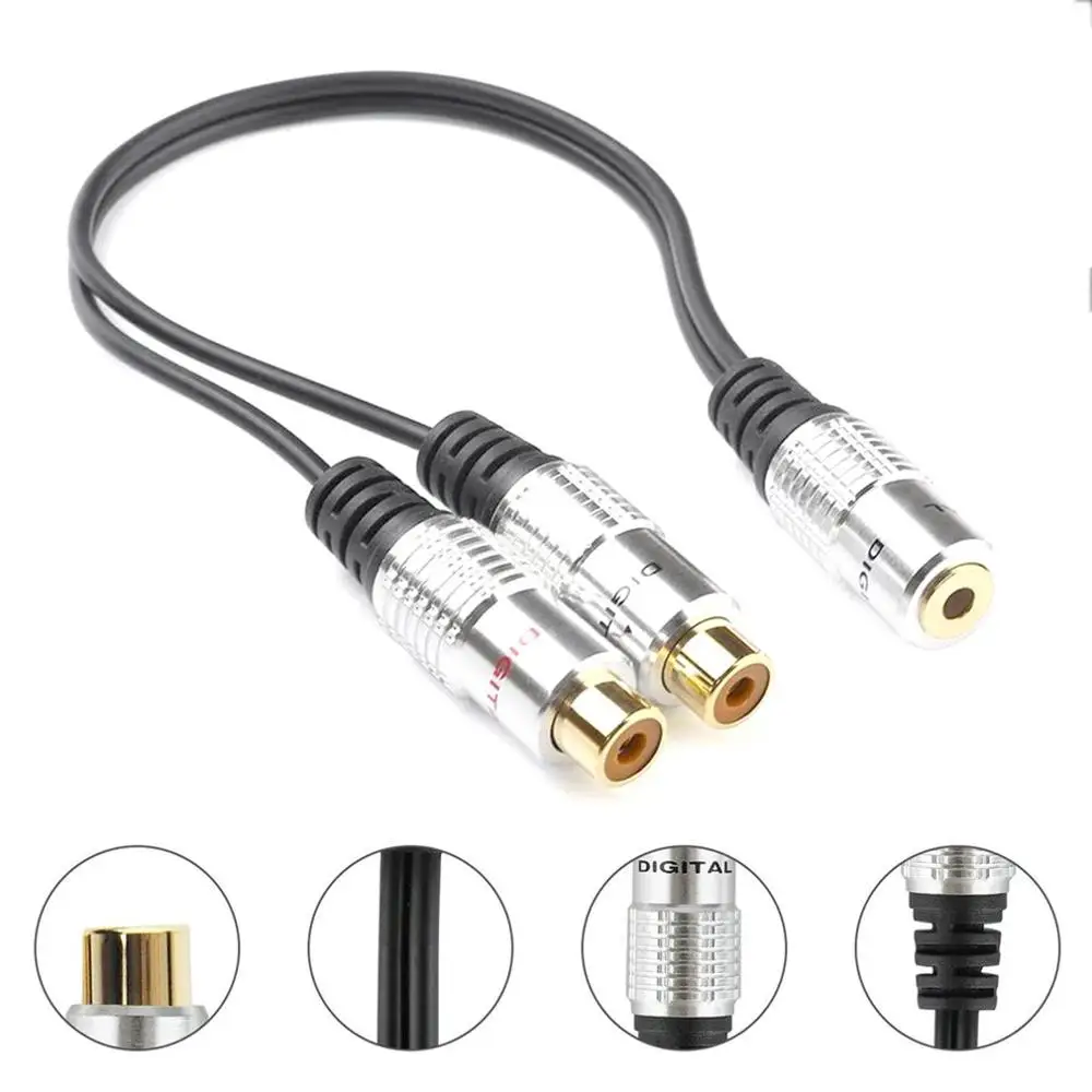3 5 мм мини стерео гнездо до 2 RCA Аудио Адаптер сплиттер кабель 2RCA Женский адаптер