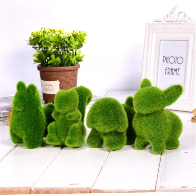 

Novelty Handmade Artificial Turf Grass Animal Easter Rabbit Home Office Ornament Room Office Decor Easter Bunny Handiwork Gift