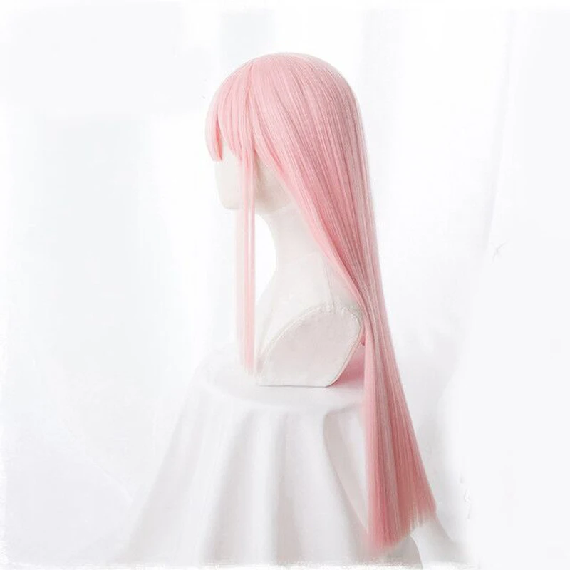 Длинный розовый прямой парик для косплея аниме дорогой в FRANXX 02 ZERO TWO термостойкие