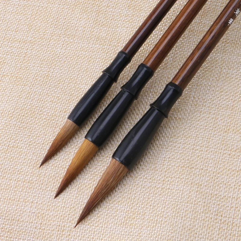 

1Pc Traditional Chinese Writing Brushes Wolf Hair Wooden Handle Ink Pen for Calligraphy Painting Art Practice Stationery