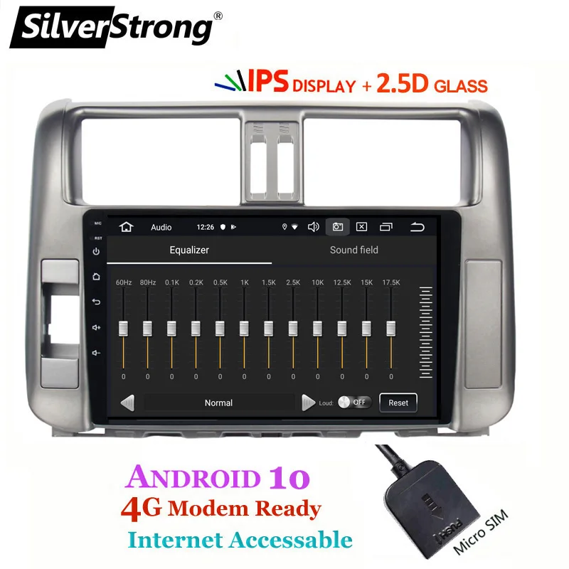 SilverStrong ips 9 дюймов Android10.0 4G модем автомобильный DVD для Toyota Land cruiser Prado 150 LC150 gps 2010 2011 2012 2013 радио без DVD
