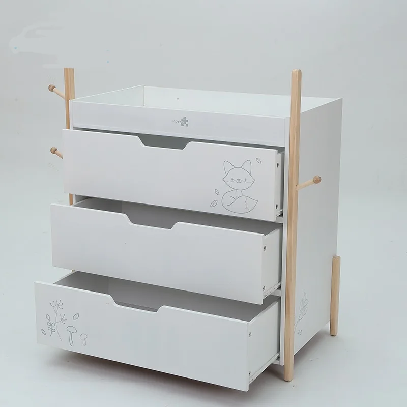 

Manufacturer Direct Sale Baby Essentials Wooden White Baby Diaper Storage Organizer in Stock