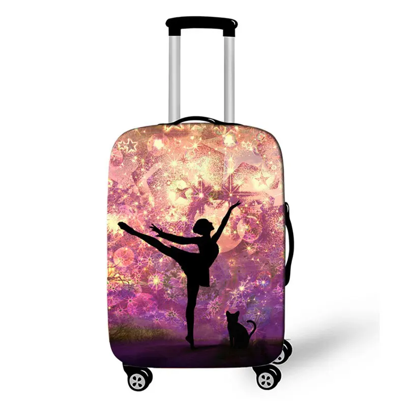 Ballet Dancer Girls Suitcase Protective Cover Women Travel Bag Cover Elastic Trolly Luggage Cover Dust-proof Travel Accessories