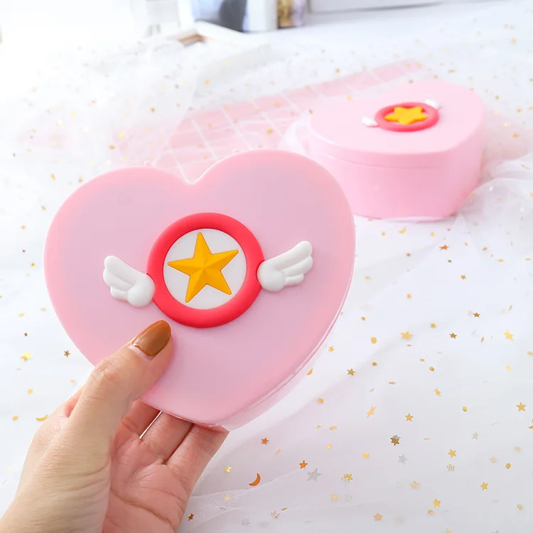 Карта Captor Cardcaptor Sakura милый розовый стол двойная коробка для хранения ювелирных изделий Контейнер пластиковый зеркальный орнамент Рождественский подарок девушка