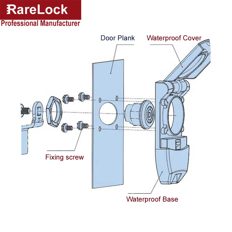 Rarelock металлический замок крышка для шкафа Коробка Cam замок Пылезащитный Водонепроницаемый Противоугонный MS576 bb