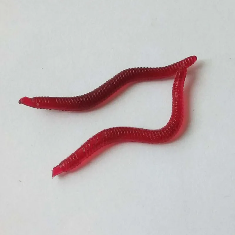 50 шт./лот Мягкая приманка для рыбалки имитация дождевого червя красные черви