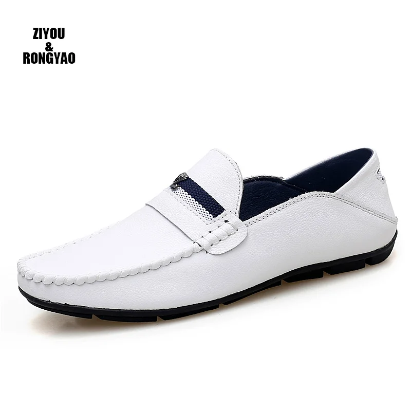 

Genuine Leather Casual Men Shoes Slip on Male Brand Fashion Handmade Boat Shoes Comfortable Man Flats Moccasins Loafer Plus Size