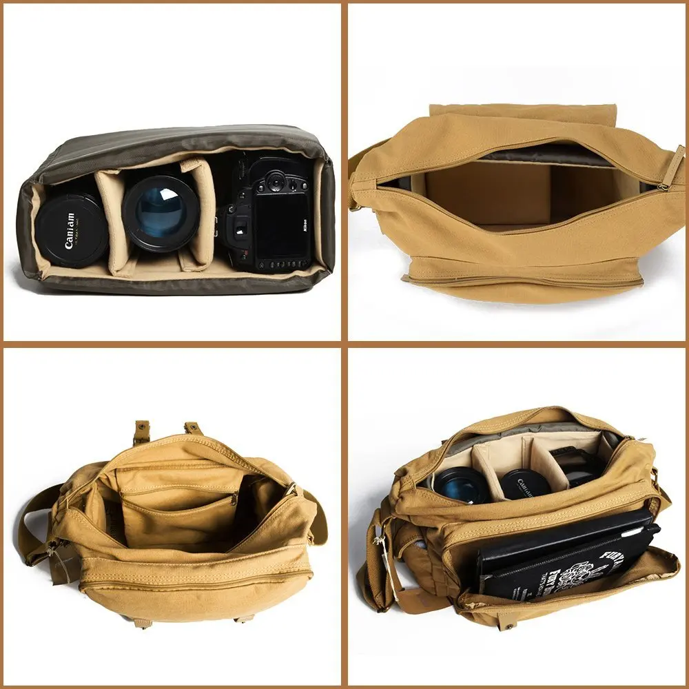 dslr camera shoulder bag canvas camera backpack outdoor photo video travel camera protective case for canon nikon sony pentax1 free global shipping