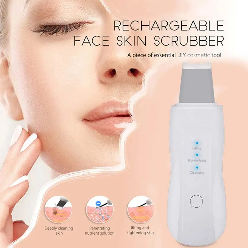 Scrubber Профессиональный ион для лица глубокое очищение пилинг перезаряжаемое