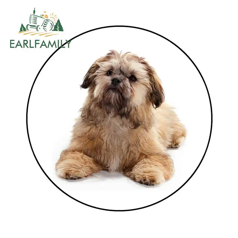 EARLFAMILY 13 см x 13 см Shitzu Пудель наклейка сувенир Новинка круглая наклейка автомобиль грузовик дом лодка Водонепроницаемая Автомобильная наклейка s