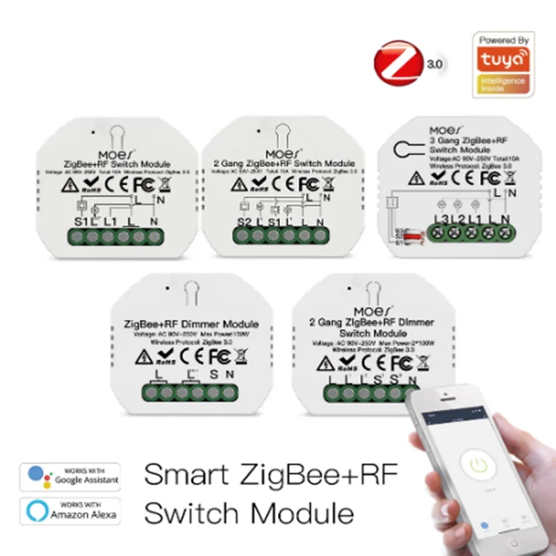 

Умный высветильник ель Tuya ZigBee 3,0, модуль для умного дома, работает с приложением Alexa Google Home и голосовым управлением