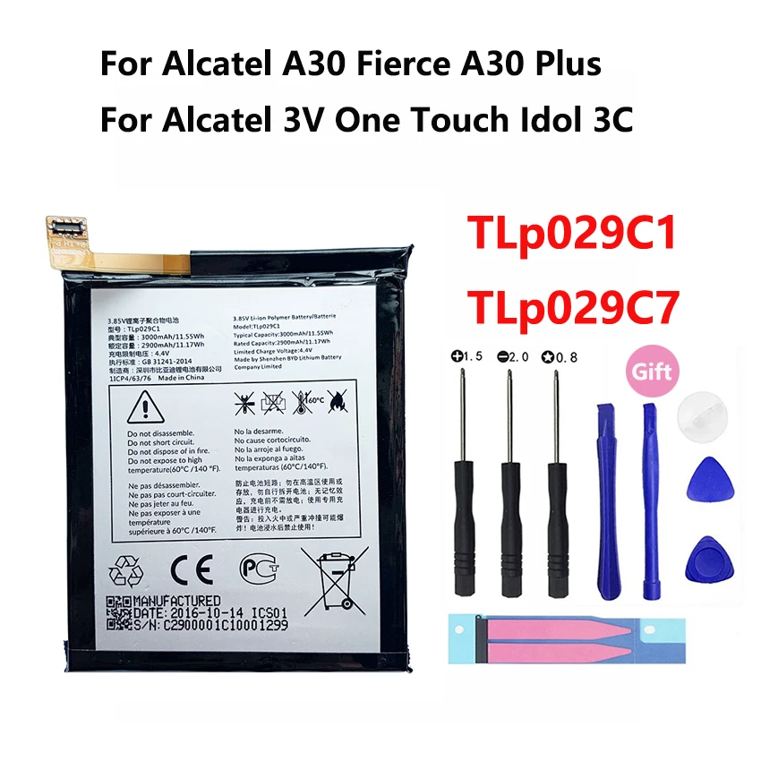 

Original New 3000mAh TLp029C1 TLp029C7 Battery For TCL Alcatel 3V One Touch Idol 3C A30 Fierce A30 Plus Cell Phone Batteries
