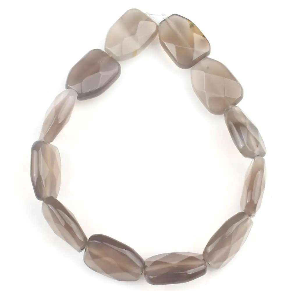 Grey Agate 12*16 мм граненые бусины натуральная бирюза унакит Индия Агаты кварцевые бусины из нефрита для самостоятельного изготовления ювелирных изделий серьги шпильки браслет 7,5'' - Цвет: Grey Agate