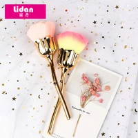 dot blooming mirror glitter handle polish picker manicure clean soft brush dust powder removal rose flower shape nail art tools