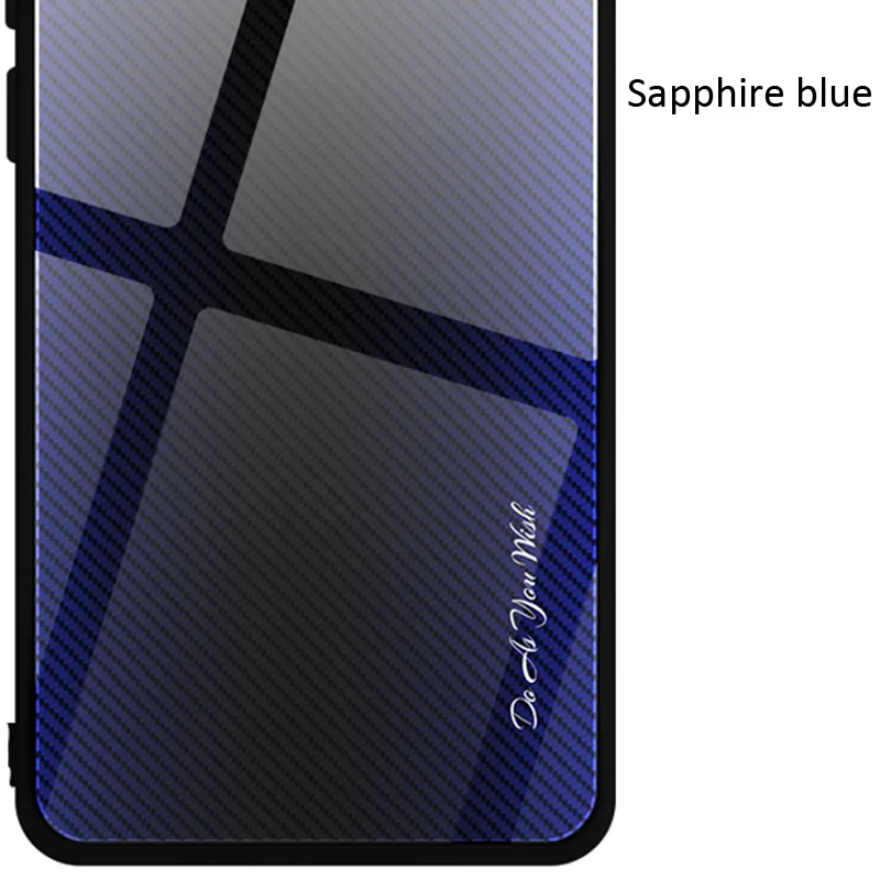 Sapphire blue Чехол из закаленного стекла с градиентом из углеродного волокна для Xiaomi Redmi Note 8 Pro 8T - Цвет: Sapphire blue