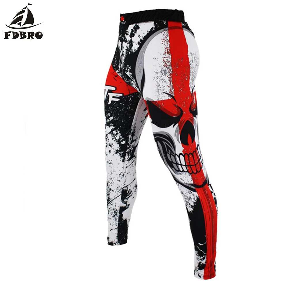 FDBRO2019 брюки Муай Тай ММА Fightwear Боксерский набор компрессионный Джерси+ брюки череп Рашгард кикбоксинг плотные Длинные футболки