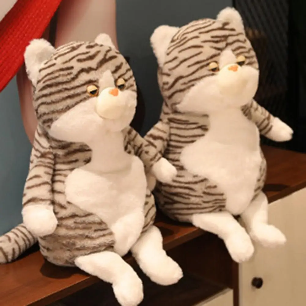 

Cat Stuffed Toy High Simulation Lovely Anti-split Stripe Stuffed Kitty Decor Toy