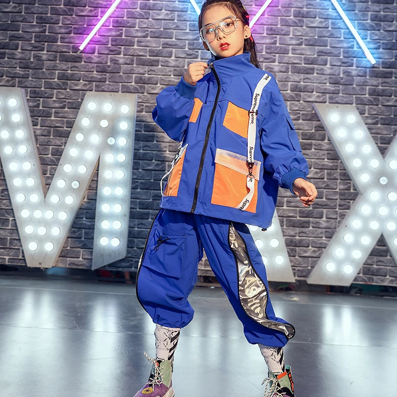 Детская уличная одежда в стиле хип хоп для маленьких девочек джазовых танцев