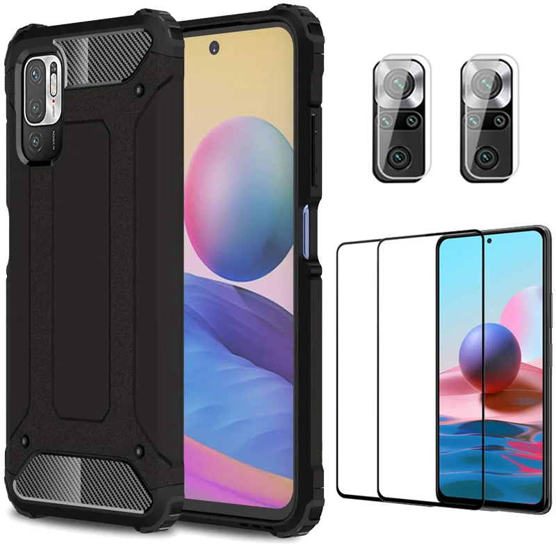 

protective glass and case for xiaomi redmi note 10s shockproof cover for xiaomi note 10 5g redmi note 10 pro carcasa redmi note 10 pro bumper redmi note 10t cases redmi note 10 t 10s case