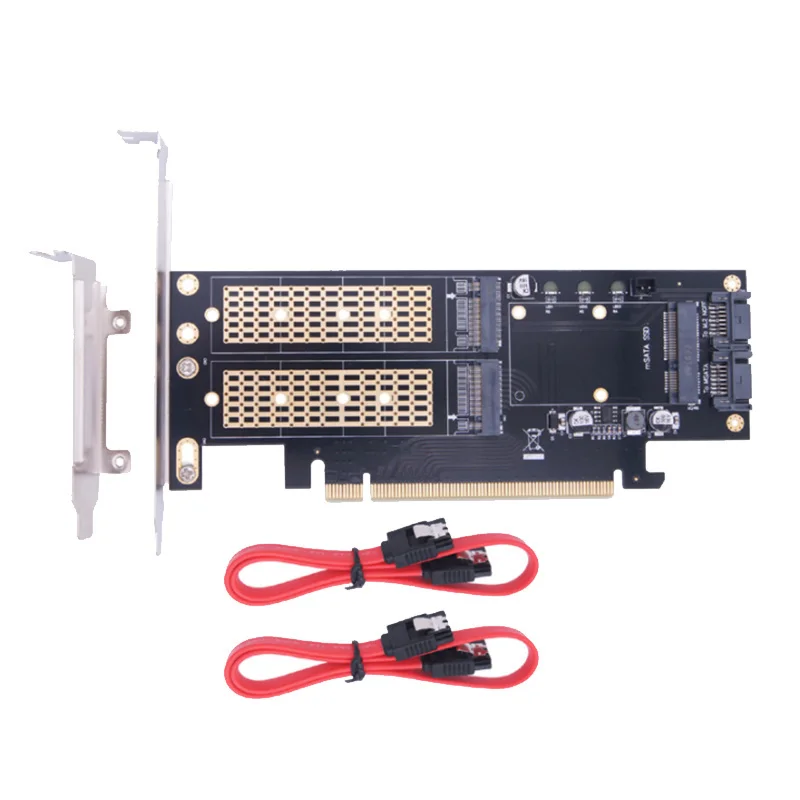 

M2 NVMe SSD NGFF to PCIE 3.0 X16 Adapter M Key B Key MSATA PCI Express 3.0 M.2 NVME SSD M2 SATA 3 in 1 Converter Riser
