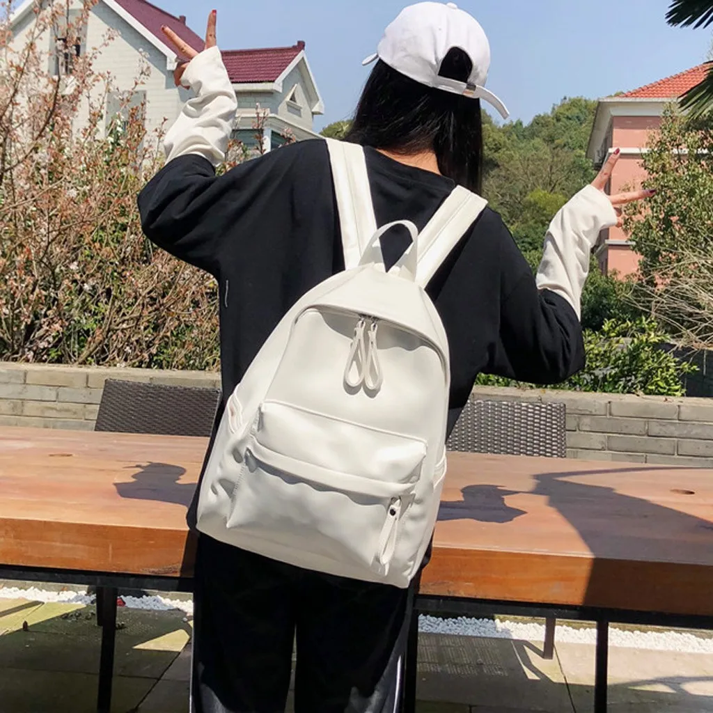 Большой кожаный рюкзак модная женская уличная кожаная сумка на молнии