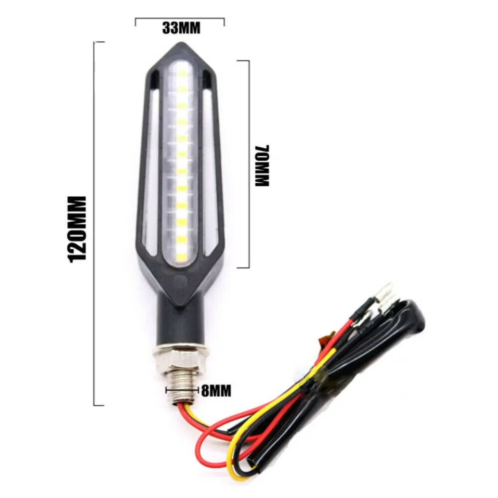 

12LED Indicator Lights 4x Accessories Amber Bright Flowing Turn Signal