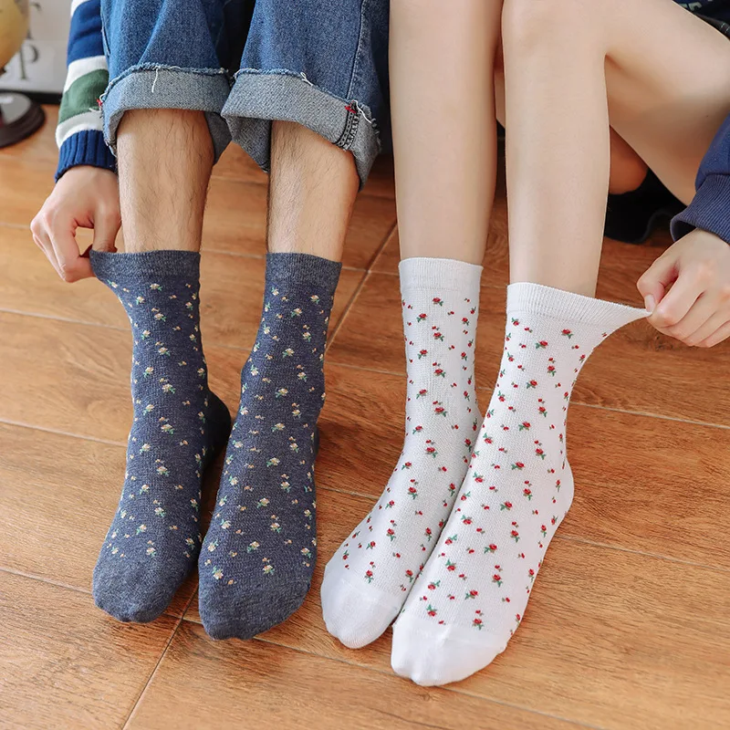 

Новинка весна-лето, женские носки-трубы с цветочным принтом, дышащие хлопковые длинные носки-трубы, носки-трубы, женские носки с принтом