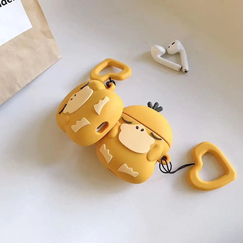 Фото Милая Желтая Утка чехол для Apple Airpods Bluetooth аксессуары наушников Защитный зарядки