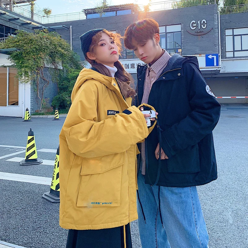 Liketkit мужские зимние парки 2019 плотные куртки с капюшоном карманами для пар