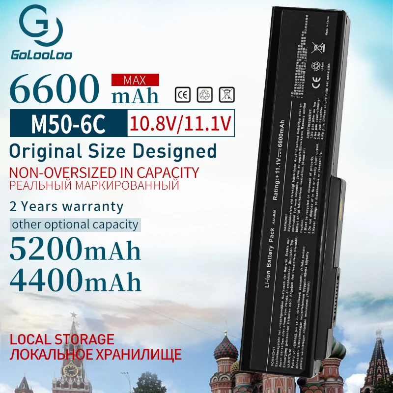 Golooloo 10 8 В Аккумулятор для ноутбука Asus N61 N61J N61Jq N61V N61Vg N61Ja N61JV N53 M50 M50s N53S|Аккумуляторы
