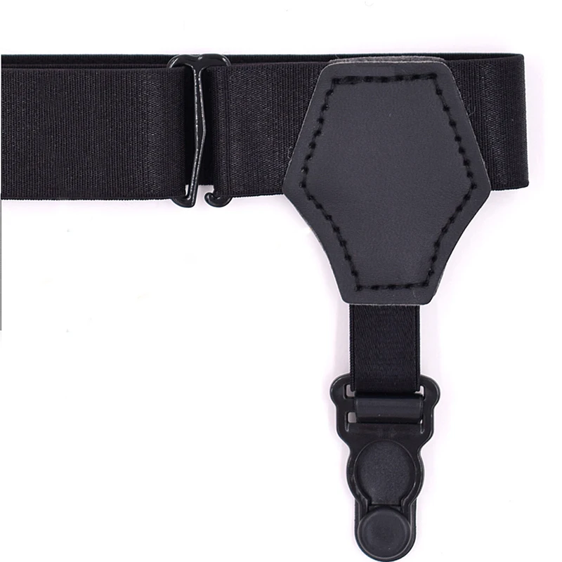 Мужские черные носки подтяжки высококачественные двойные зажимы подвески