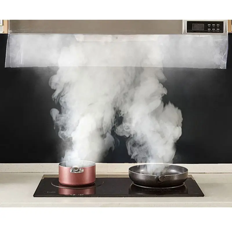 Прозрачный самоклеящийся анти дым крышка ПВХ кухонная вытяжка перегородка