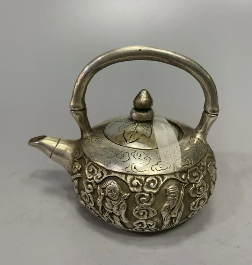 

Белый медный восьмиконечный чайник Archaize, домашнее украшение, статуя ручной работы