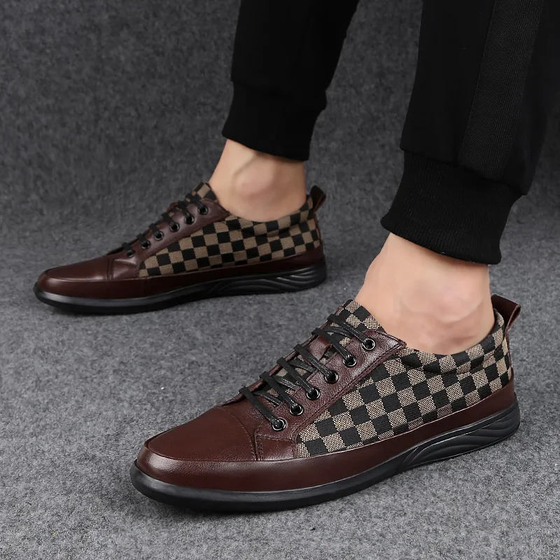 Мужские туфли из натуральной кожи повседневные Дизайнерские мужские модные для