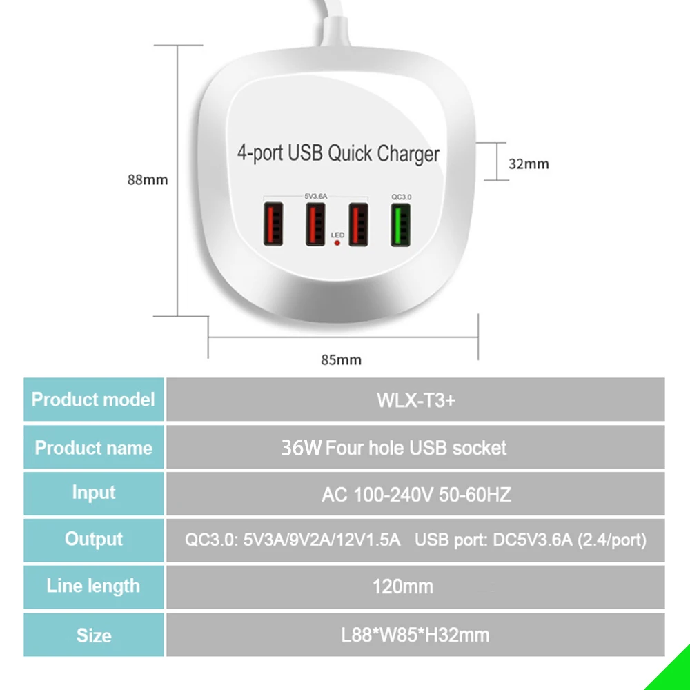 Быстрая USB зарядка 3 0 адаптер HUB Беспроводная зарядная станция зарядного