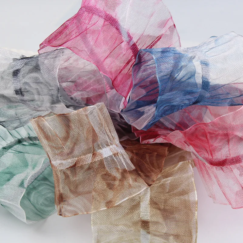 38 мм 50 ярдов широкий градиент органза Полиэфирная Лента Сделай Сам отделка