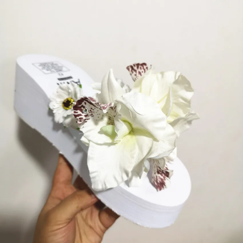 HAHAFLOWER/Новинка; модные летние женские шлепанцы на высоком каблуке; Вьетнамки; пляжная обувь на танкетке; обувь на платформе клиновидный вьетнамки