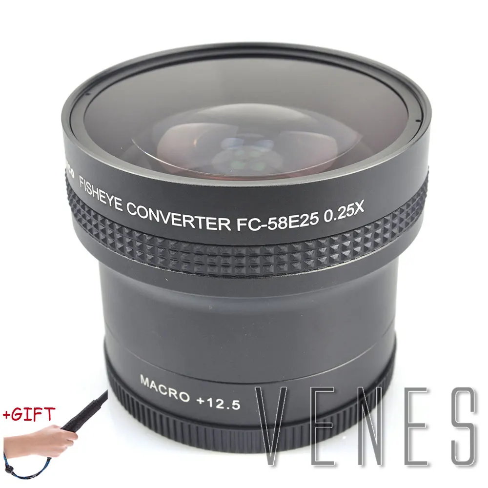 Подарок! Широкоугольный объектив рыбий глаз 58 мм 0 25x для камер Canon Fuji FX NIKON PENTAX DSLR SLR