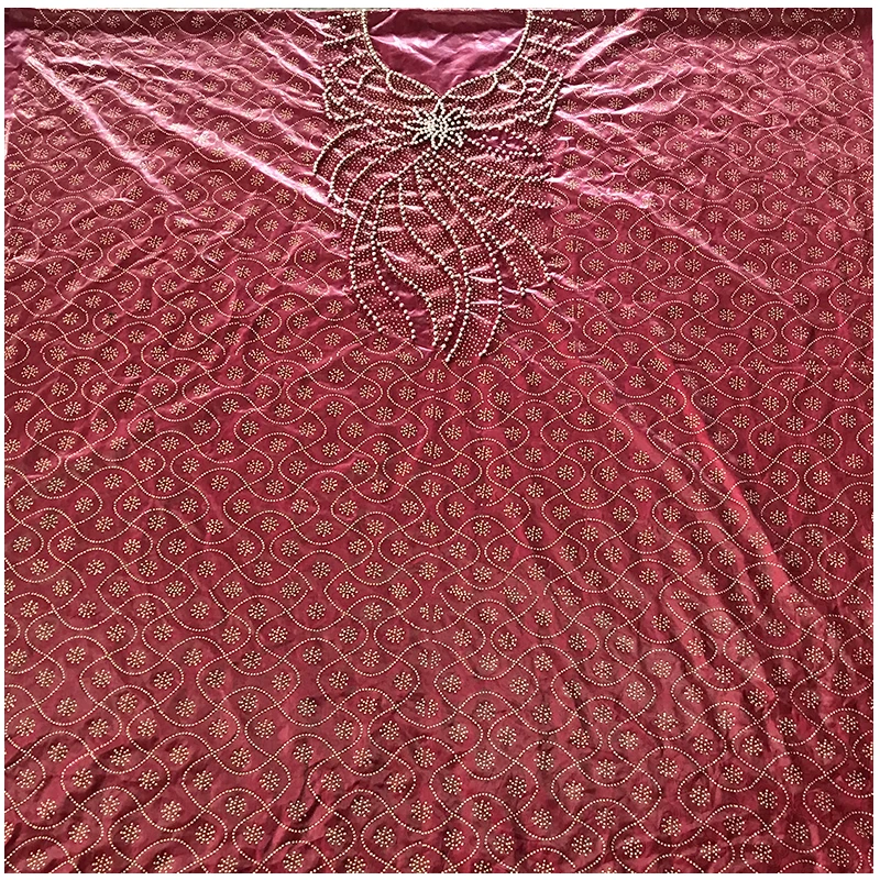 Тяжелое вышитое бисером в африканском стиле Французский кружевной ткани фут