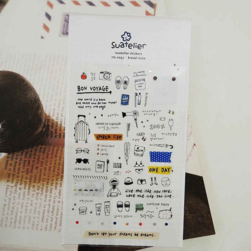 Самодельные наклейки Sonia Travel Note прозрачный материал для скрапбукинга домашних