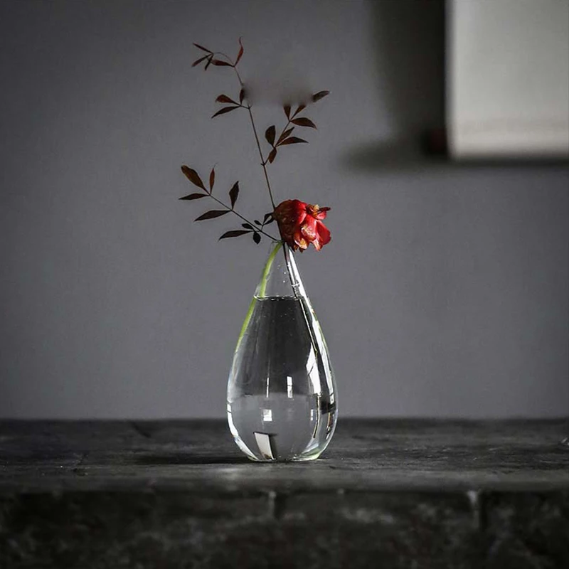 

Стильная Маленькая прозрачная стеклянная ваза для гостиной, обеденного стола, гидропонного растения, украшение для дома