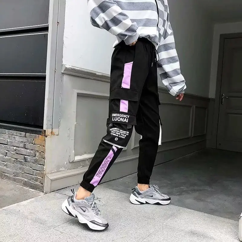 Женские повседневные однотонные простые свободные брюки на молнии женские