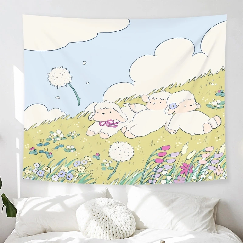 Гобелен красивый мультяшный фон для фотосъемки ткань спальни съемной комнаты