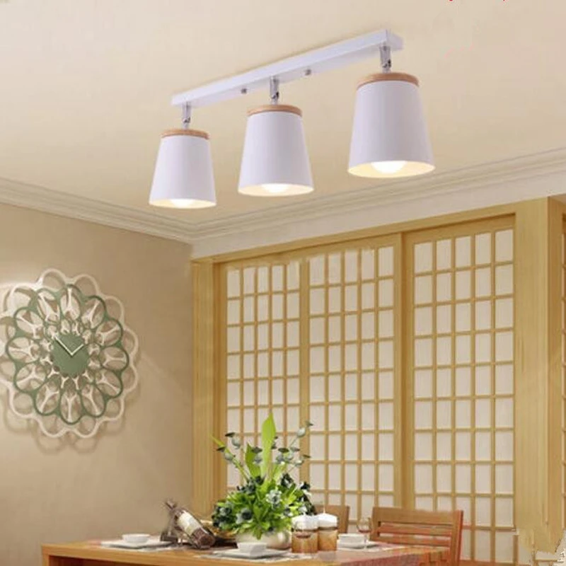 Современные Деревянные светодиодный потолочный светильник s Белый металл