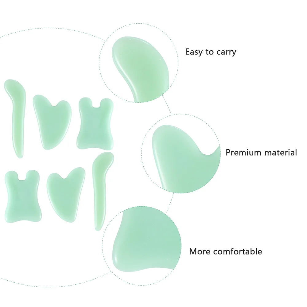 

6pcs Tools Face Scraping Board Natural Jade Guasha Board