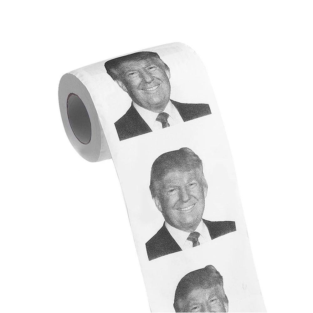 Новинка! Забавный Трамп поцелуй лицо туалетная бумага рулон холлари рулон бумаги Рождество туалетная бумага Рождественский подарок поставки ткани - Цвет: 04