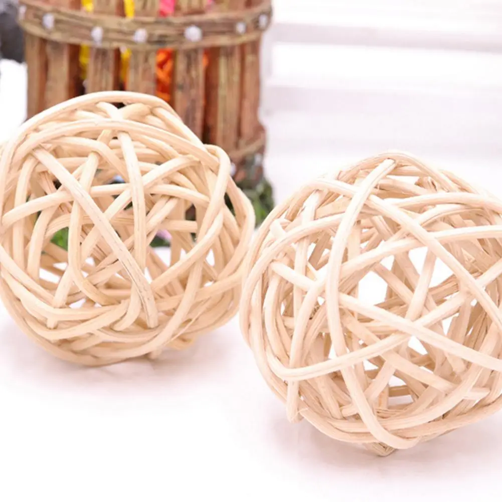 Ротанговая ветка мяч для кролика Syrian хомяк маленькие животные зубов игрушка